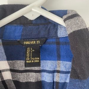 Blue & black longer flannel from forever 21